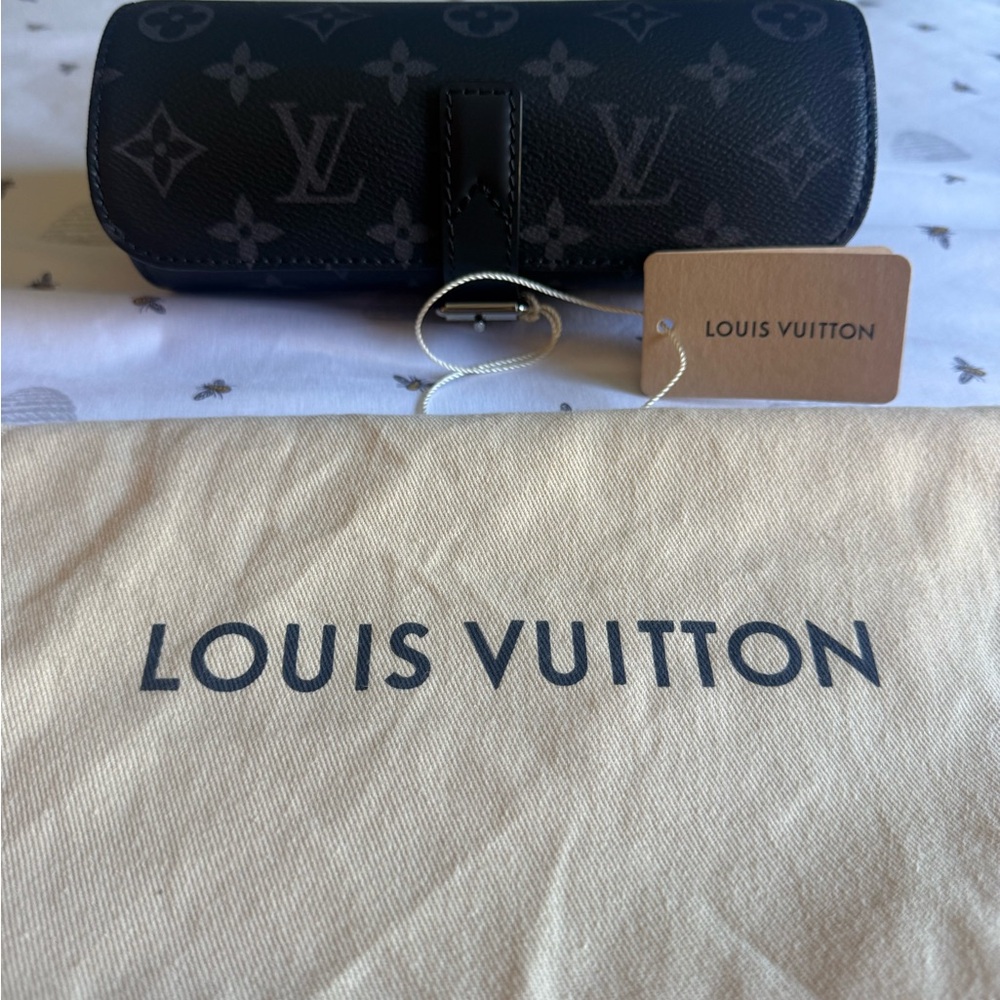 Louis Vuitton Black Monogram eclipse three watch case